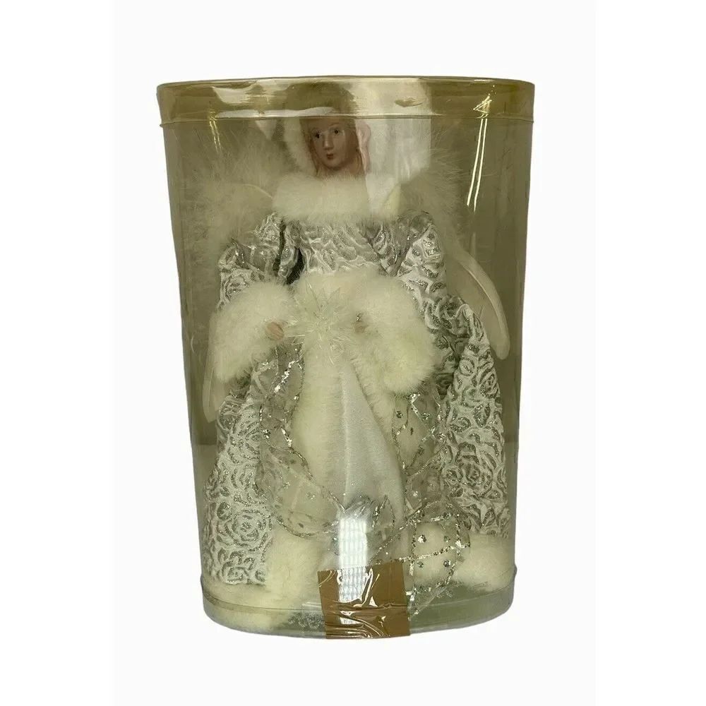 2008 Holiday Sparkle Elegant Angel Christmas Tree Topper 12 Inches Tall